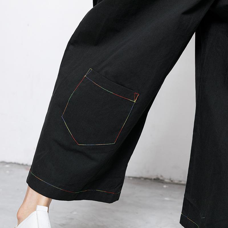 Cotton Casual Line Pockets Button Overalls