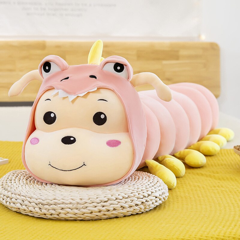 Cute Long caterpillars Plush Toys Pillow Soft Toys Stuffed Cushion Simulation Animal Big Dolls Gift For Kids Girlfriends