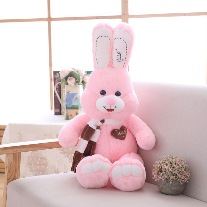 Cute rabbit plush toy pillow doll sleeping Lover present Giant Easter Bunny plush doll love scarf Rabbit christmas gift