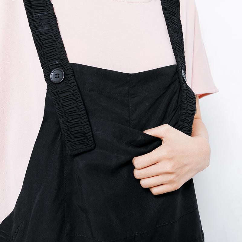 Drawstring Pure Color Loose Casual Jumpsuit