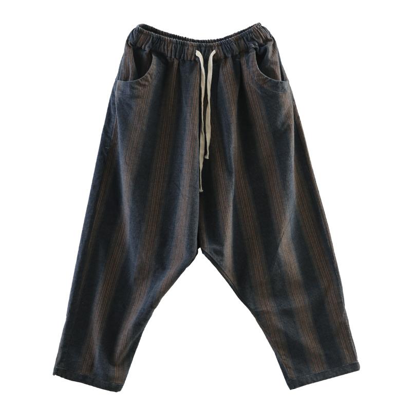 Elastic Waist Striped Casual Harem Pants