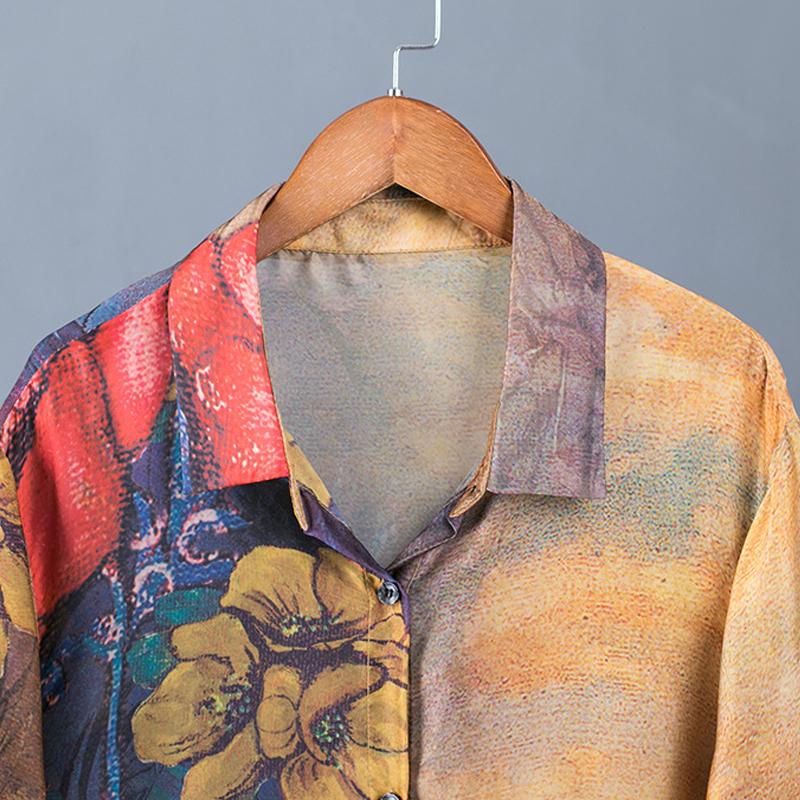 Elegant Floral Printed Soft Silky Coat