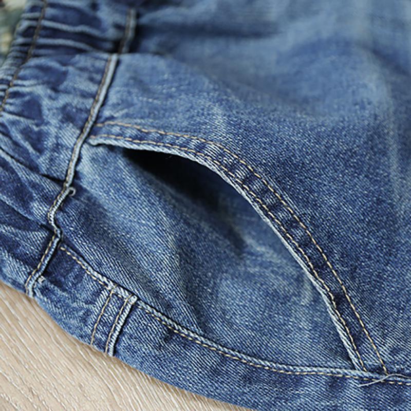 Embroidered Flower Casual Harem Jeans