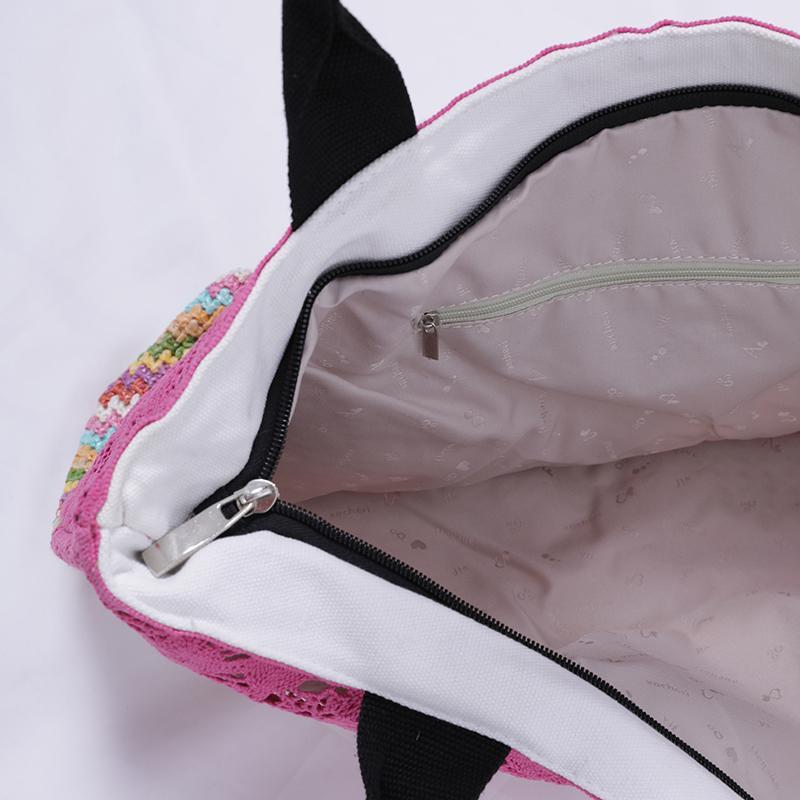 Fashion Polyester Plastic Paper Potton Hollow Out Casual Tote Women Shoulder Bag