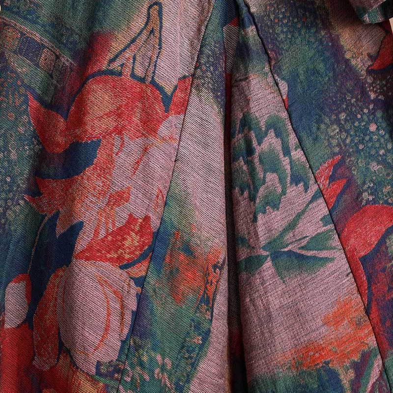 Floral Casual Soft Comfortable Dress With Scarf