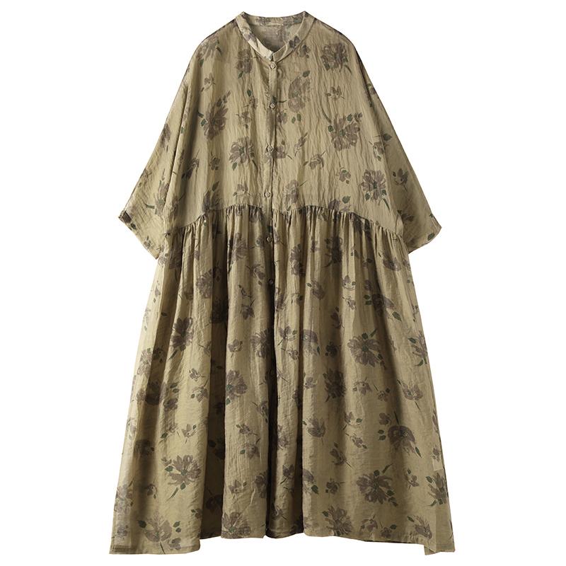 Floral Printed Casual Transparent Loose Dress