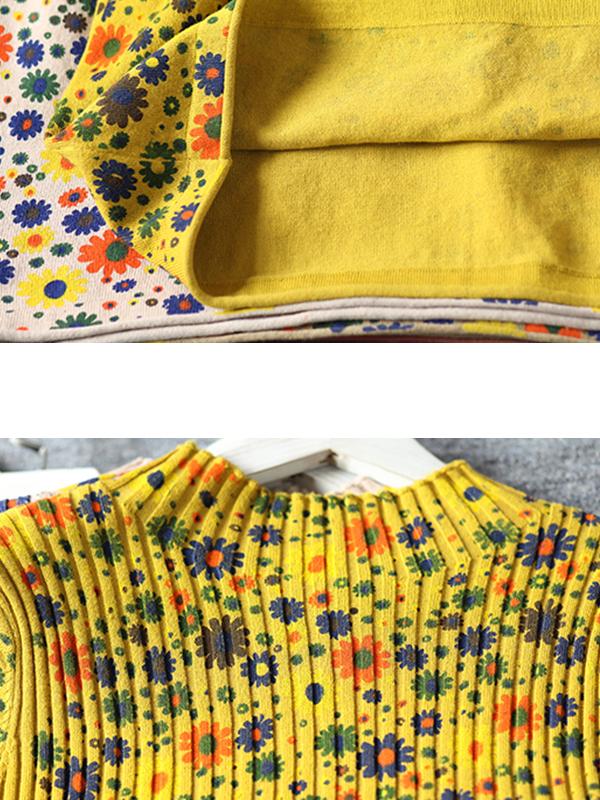 Floral Printed Comfortable Warm Casual Sweater