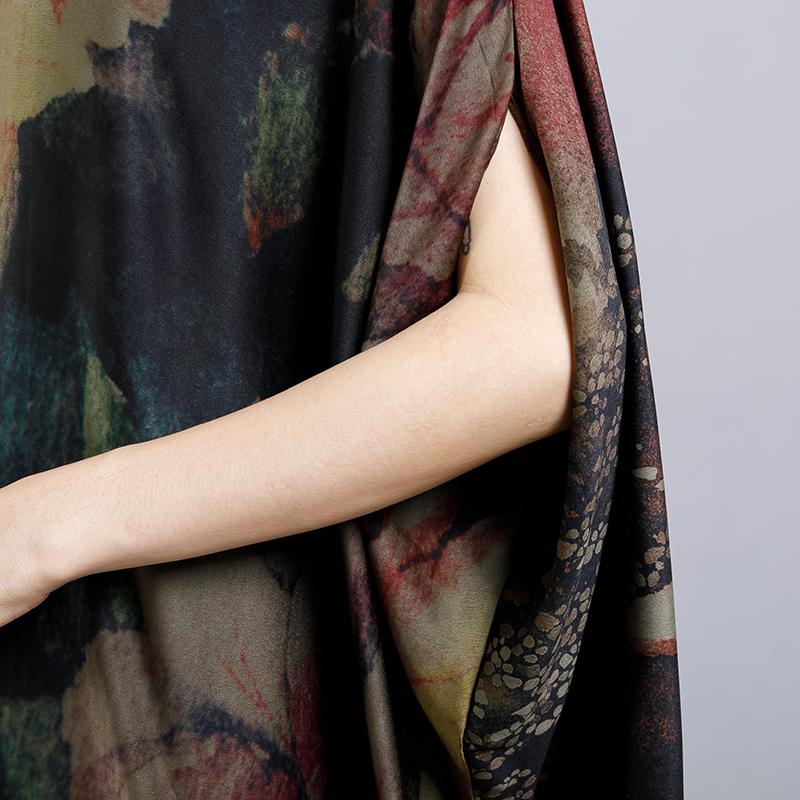 Floral Printed Pleated Casual Vintage Dress