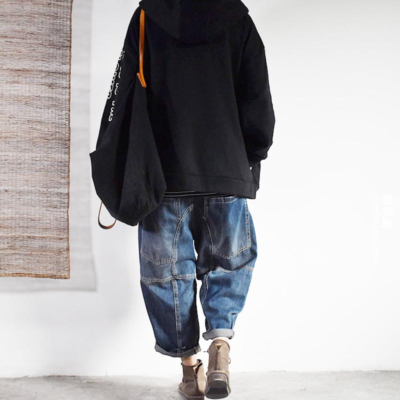 Flower Letter Printed Casual Zipper Coat