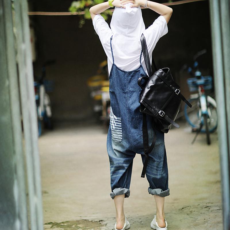 Frayed Solid Color Loose Casual Jumpsuit