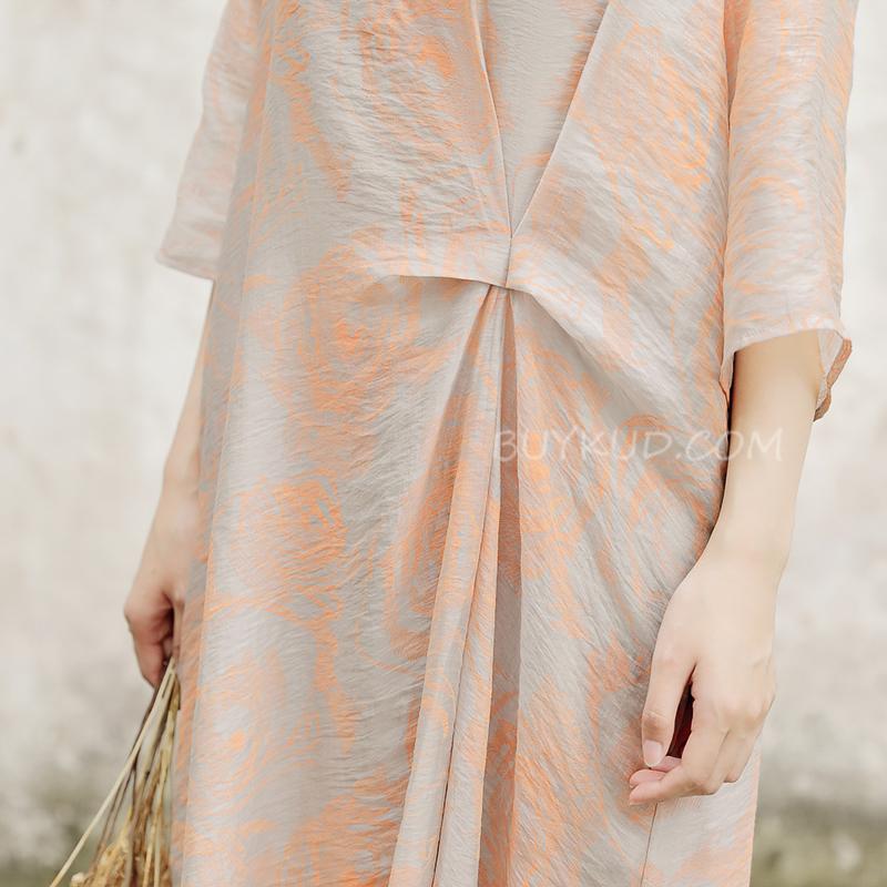 Half Sleeve Pockets Summer Casual Two-piece Long Dress