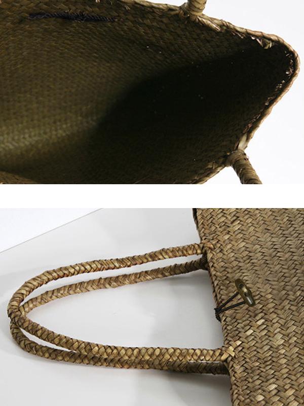 Handmade Portable Straw Bag Beach Shoulder Bag