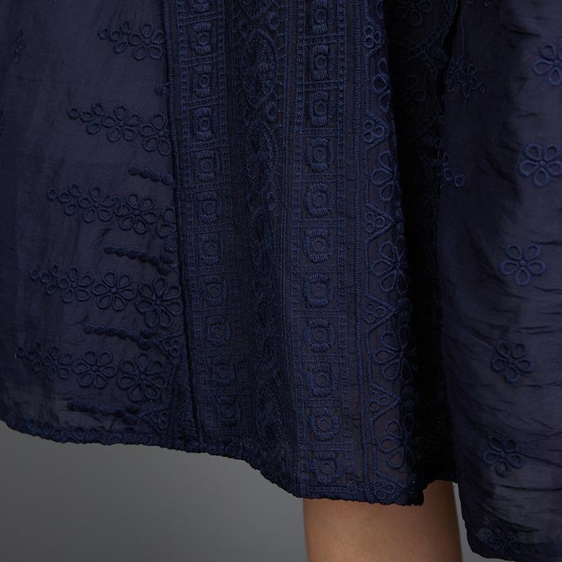 Hollow Out Solid Color Half Sleeve Casual Dress