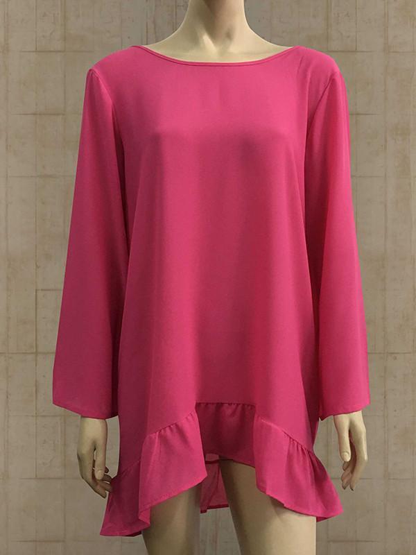 Fashion Loose Half Sleeve Round Neck Tassel Off-Back Mini Dress