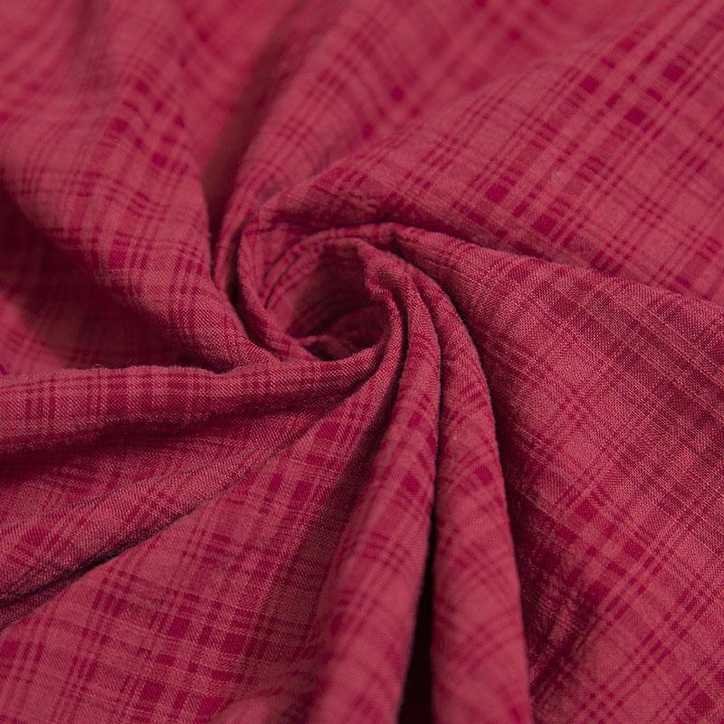 Casual Women Cotton Linen Red Rectangle Lattice Scarf