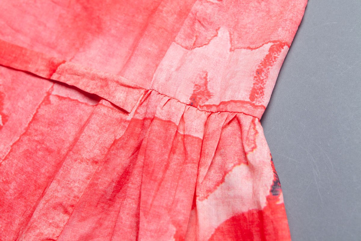 Short Sleeve Lacing Summer Pleated Casual Red Dress