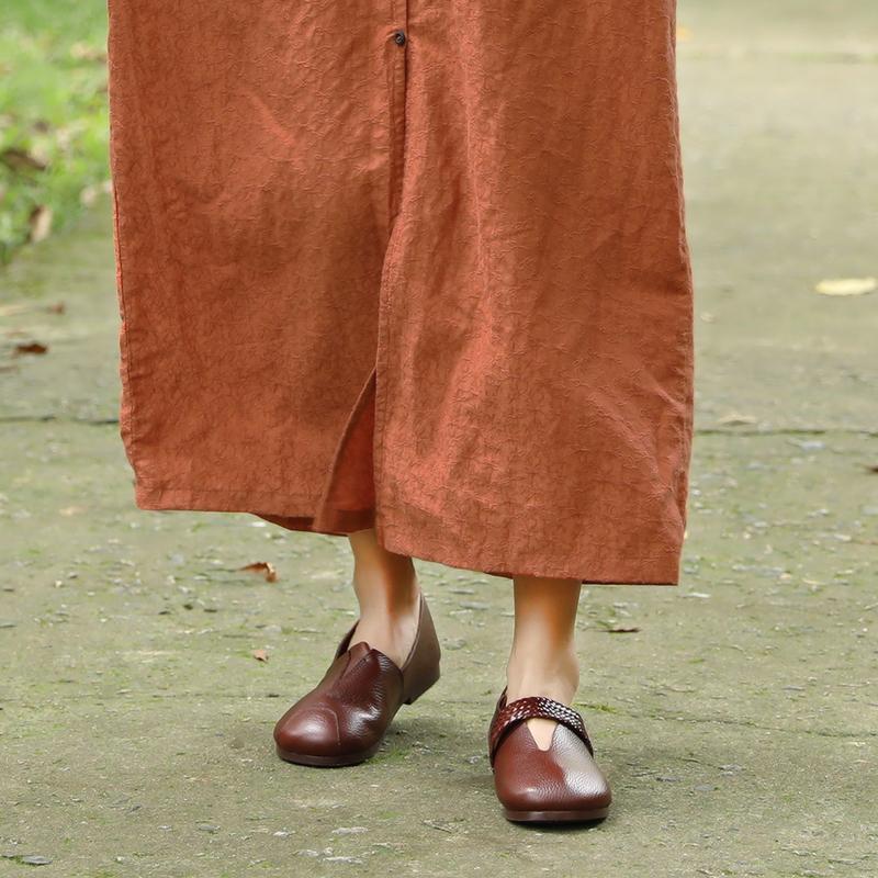 Women Spring Autumn V Neck Single Breasted Orange Dress