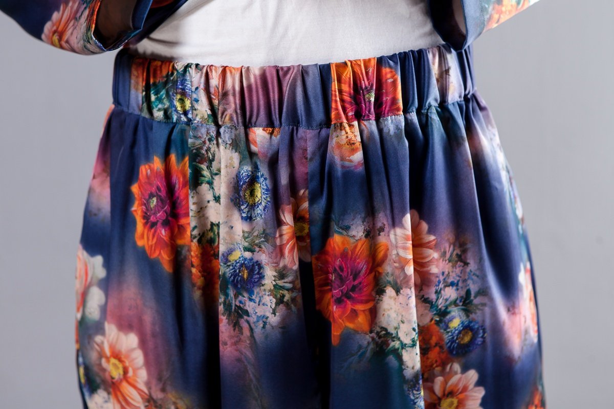 Spring Women Suit Single Breasted Shirt Floral Printed Pant