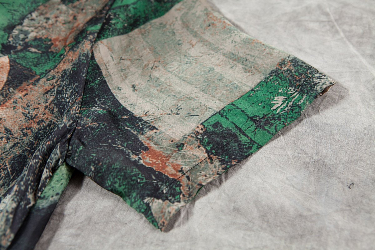 Women Short Sleeve Irregular Retro Printed Dress