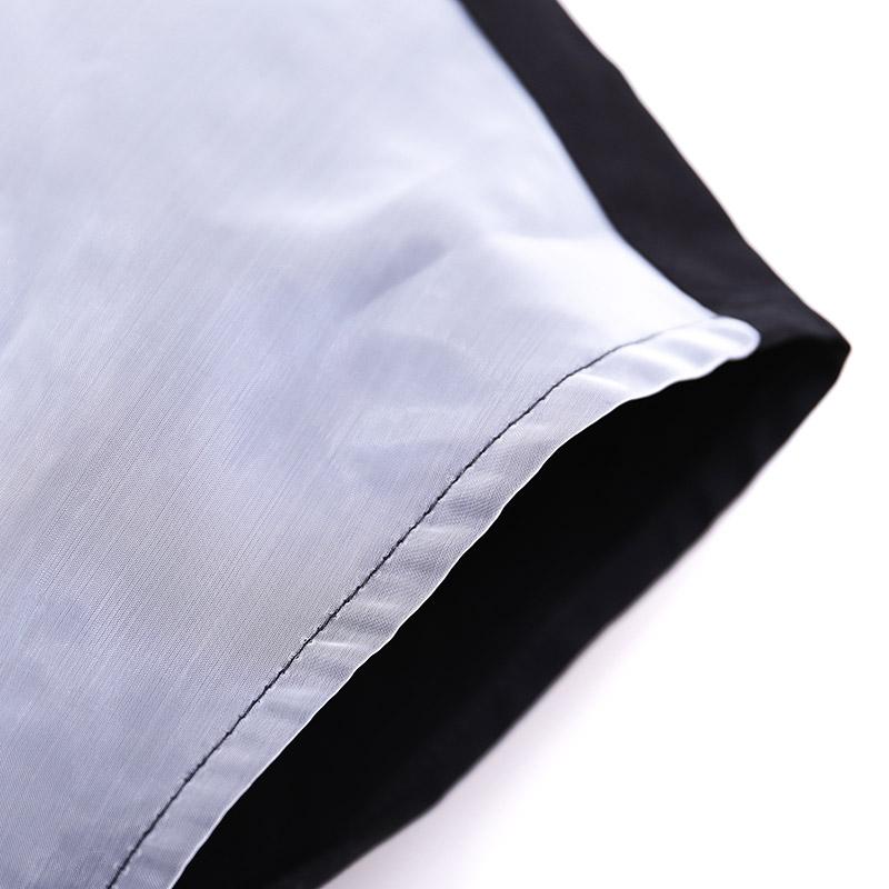 Cotton Zipper Short Sleeve Loose Black Women Blouse