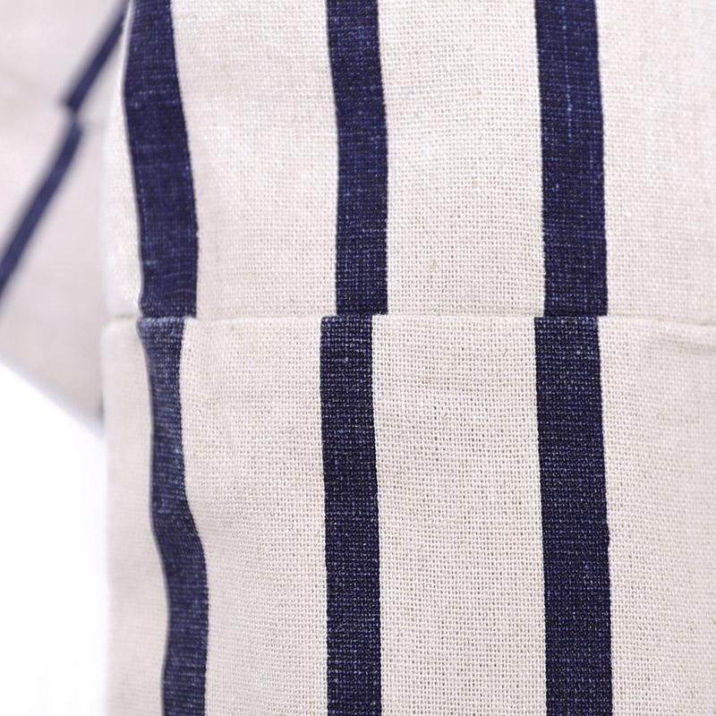 Women Summer Round Neck Short Sleeve Stripe Dress