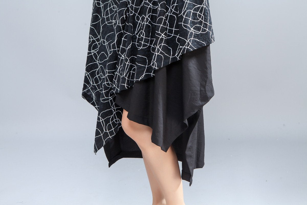 Irregular Round Neck Short Sleeve Casual Women Dress