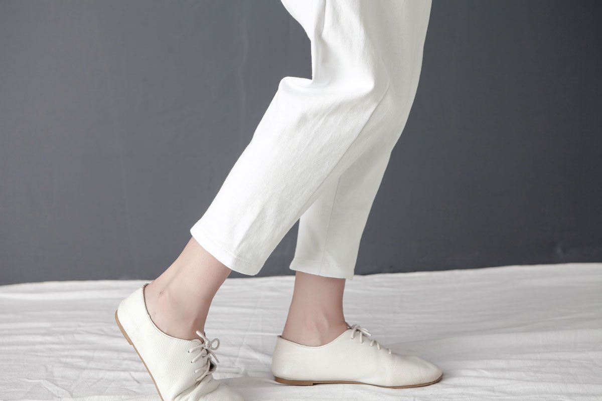Casual Women Lacing Linen Cotton Pants