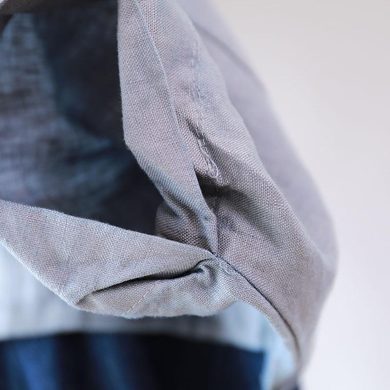 Splicing Cotton Loose Women Casual Short Sleeve Dress