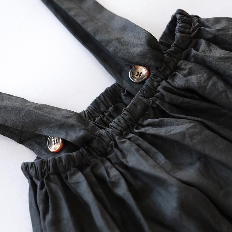 Loose Casual Stripe Women Black Suspender Skirt