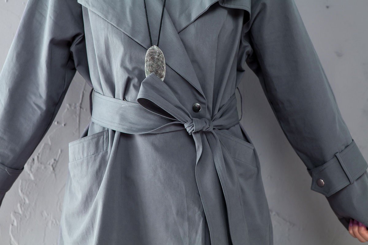 Women Polo Collar Long Sleeve Casual Hoodie Gray Coat