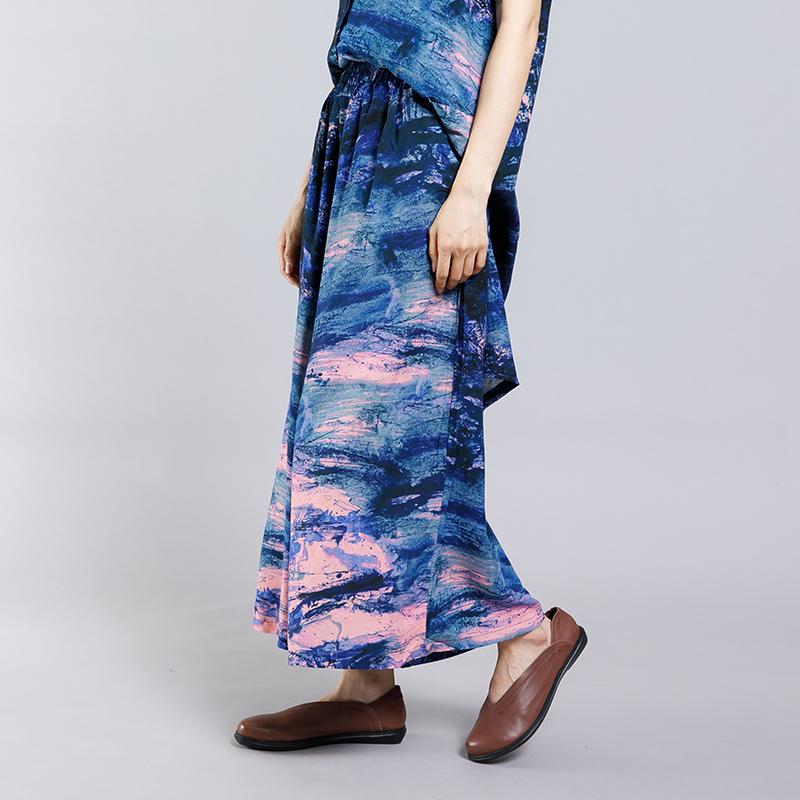 Ink Painted Split Two Piece Suit