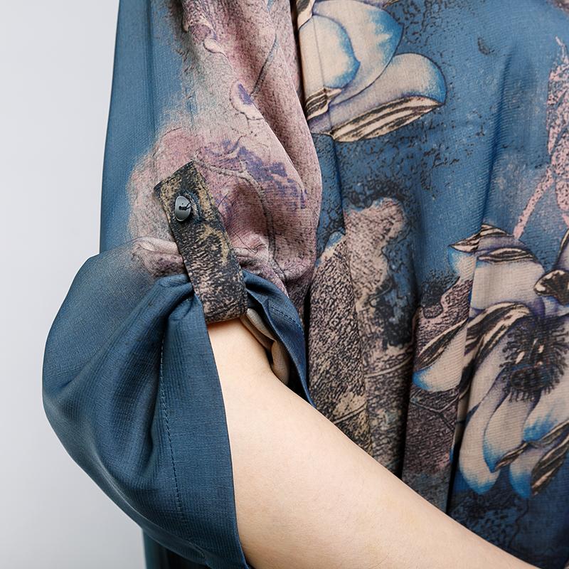 Irregular Design Floral Printed Two Piece Suit