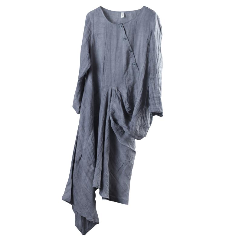 Irregular Design Oblique Single Breasted Dress