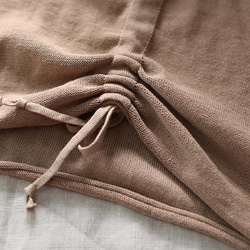 Irregular Hem Drawstring Casual Bottoming Shirt