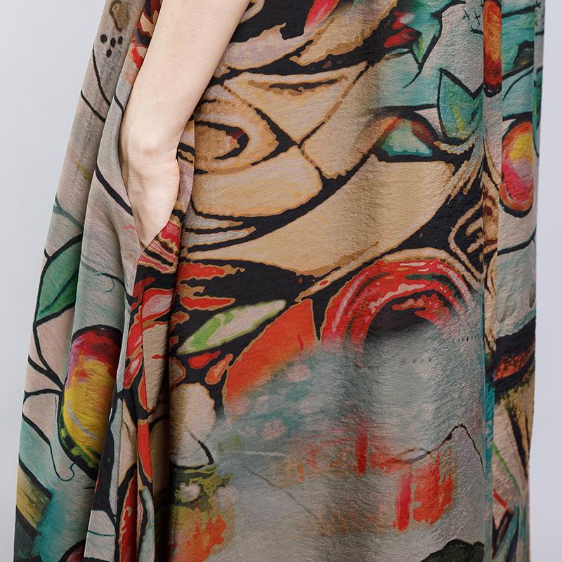 Irregular Hem Printed Loose Casual Dress