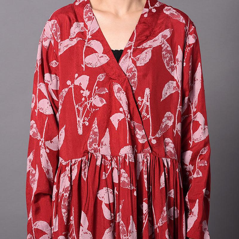 Irregular Print Loose Long Sleeve Dress