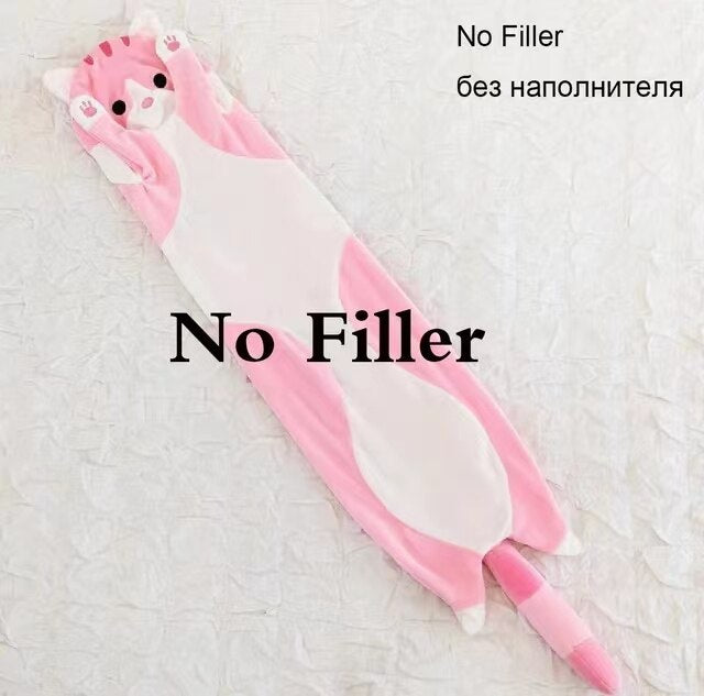 Kawaii Long Cat Pillow Cat Plush Toy skin Doll Soft Sleep Pillow Cute Nap Pillow Home Decor Birthday Gift for Girls