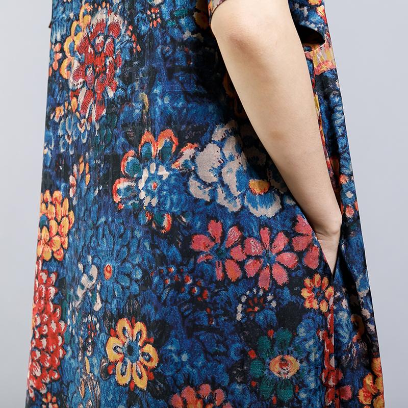 Lacing Floral Printed Casual Two Piece Set