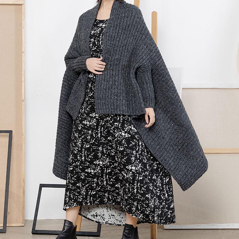Lady Long Designed Cloak Cardigan Sweater