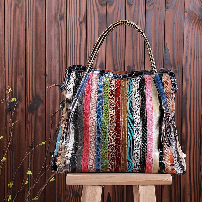 Lady's Fashion Western Style Colorful Handbag