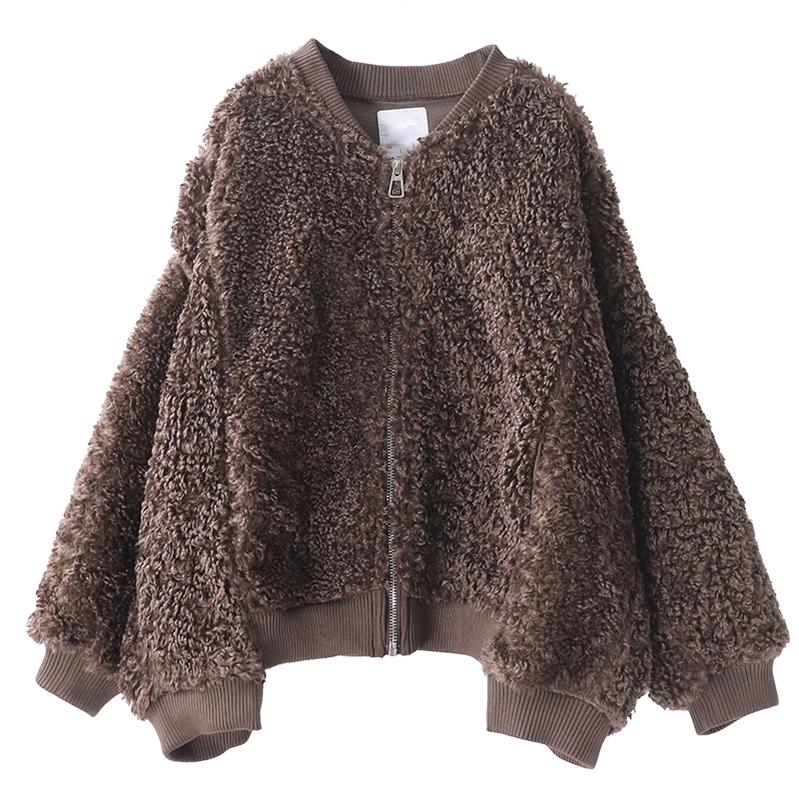 Lamb Wool Casual Zip Thermal Short Coat