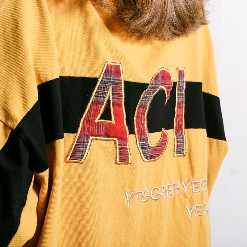 Letter Embroidery And Appliques Casual T-Shirt