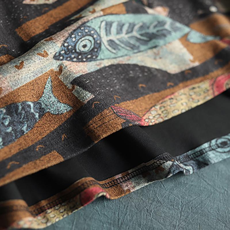 Literary Casual Fish Leaf Loose Blouse