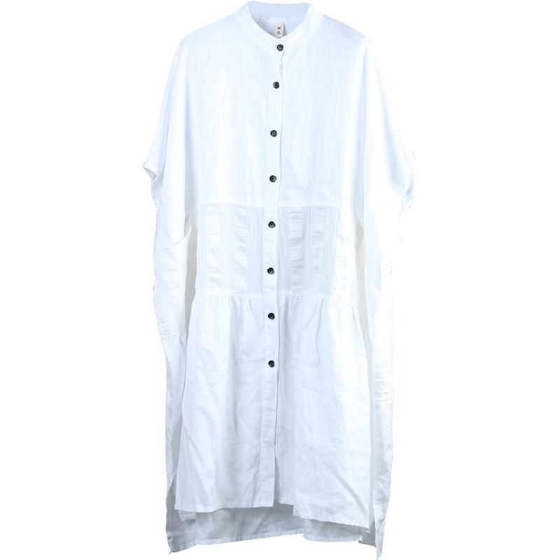 Literary Single Breasted Loose Shirt For Women