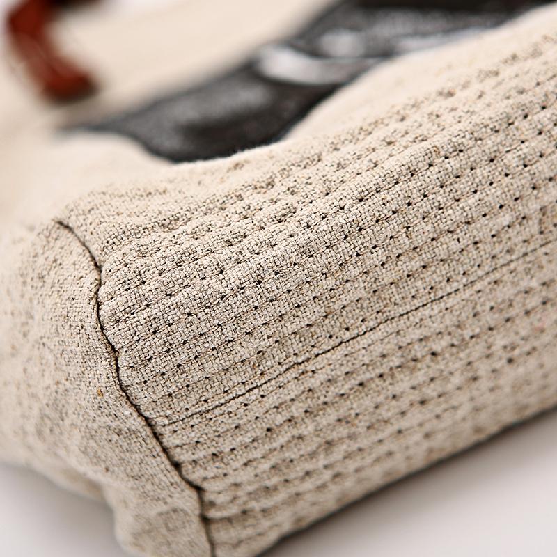 Literary Spliced Cowhide Soft Handle Shoulder Bag