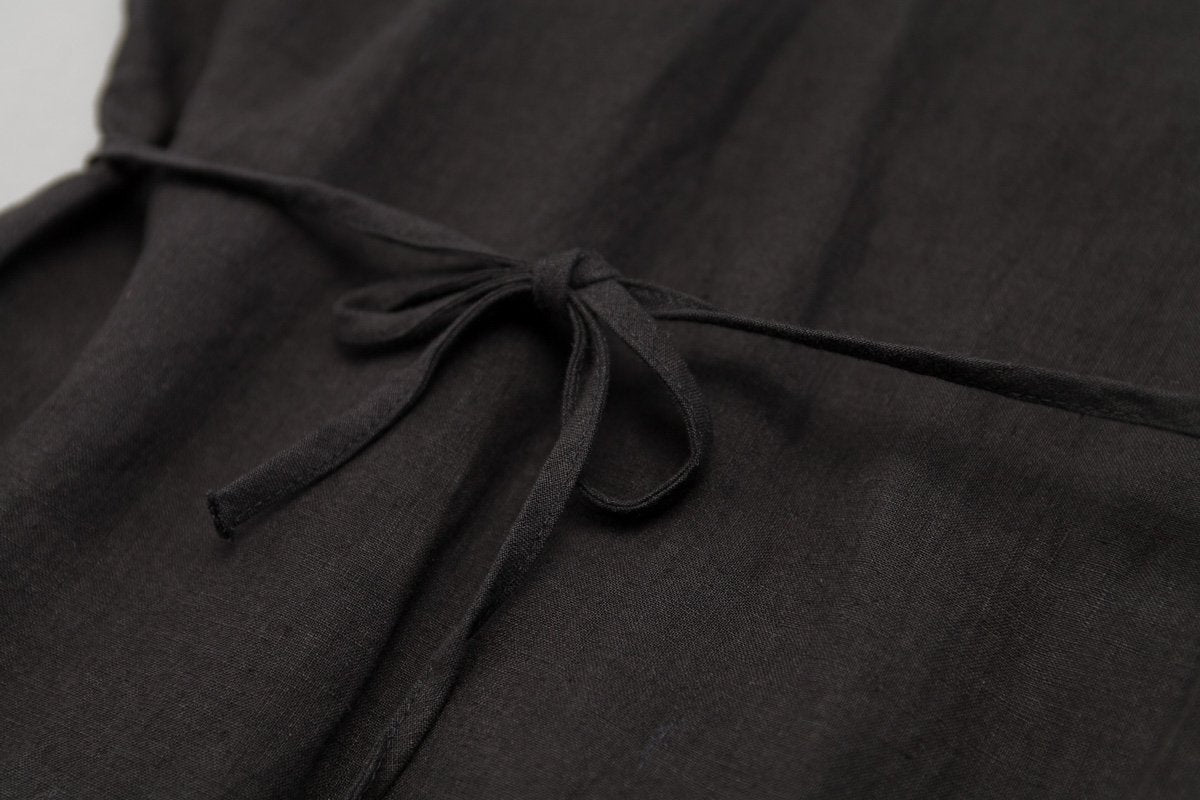 Long Linen Women Autumn Solid Ruffles Coat