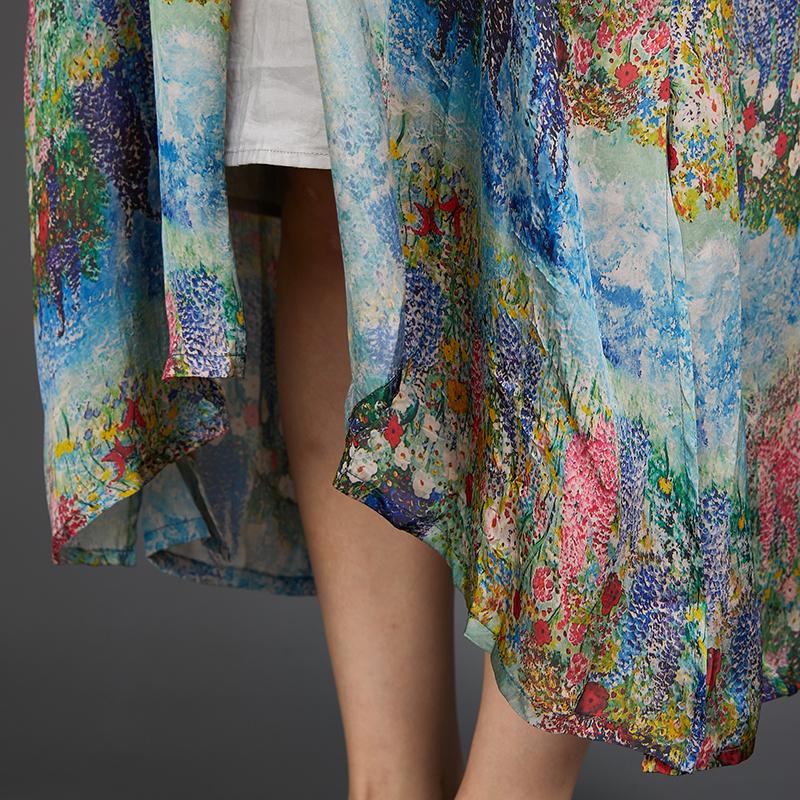 Long Thin Women Lacing Print Coat