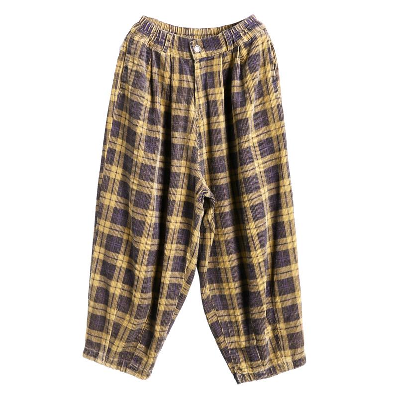 Loose Plaid Casual Warm Harem Pants