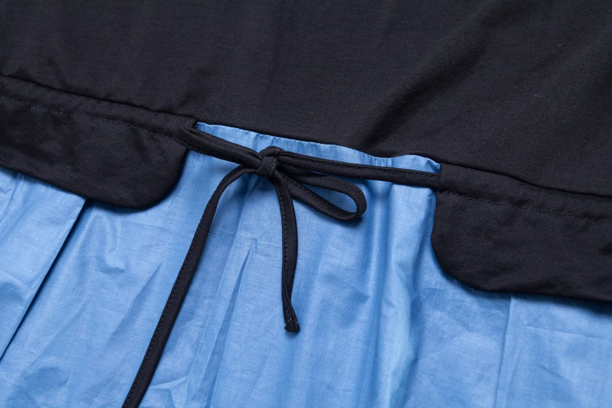 Loose Round Neck Commuter Splicing Cotton Dress