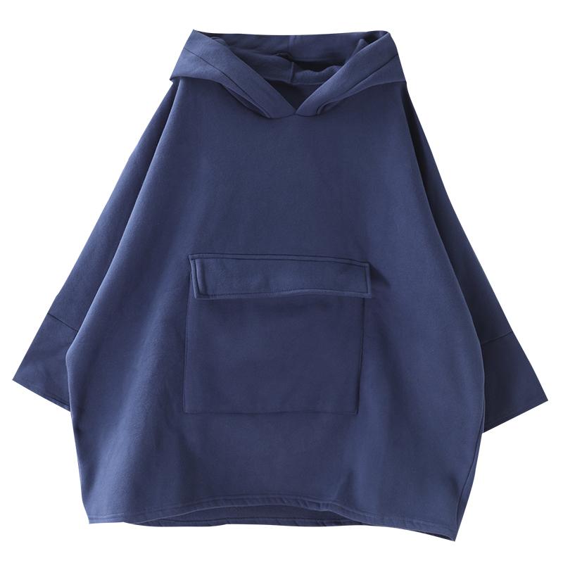 Plus Size - Loose Single Pocket Plus Velvet Sweatshirt